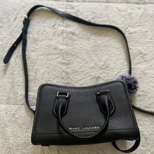 Marc Jacobs Black Pebbled Leather Mini Satchel with Crossbody Strap